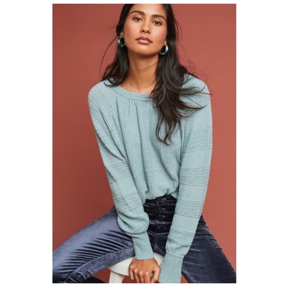 Anthropologie Sweaters - Anthropologie Meadow Rue Lightweight Knit Sweater M Blue